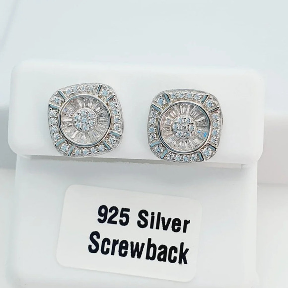 925 Sterling Silver Cubic Zirconia Earrings, U19254796 - Picture 1 of 10